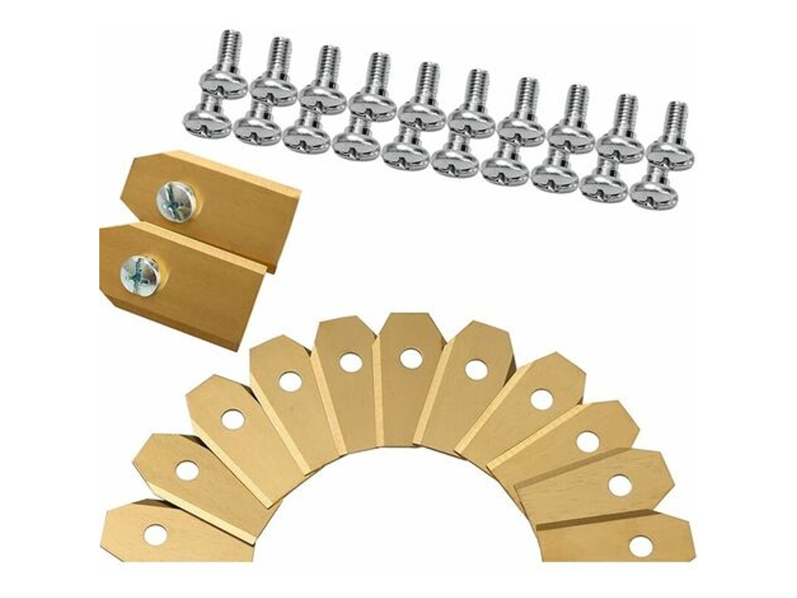 30 Lâminas Titânio 30 Parafusos Para Cortadores De Grama Robóticos Husqvarna/gardena