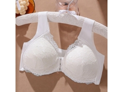 Sutiã Feminino de Alcinha com Fecho na Frente, Tecido de Seda de Gelo Respirável, Ideal para Treinos e Noite Inteira 2 Peças Branco