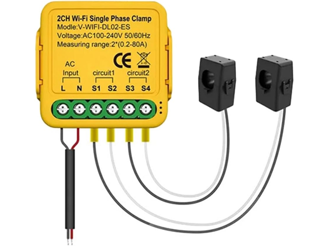 Tuya Wifi Smart Power Tester Com Sensor De Transformador De Corrente