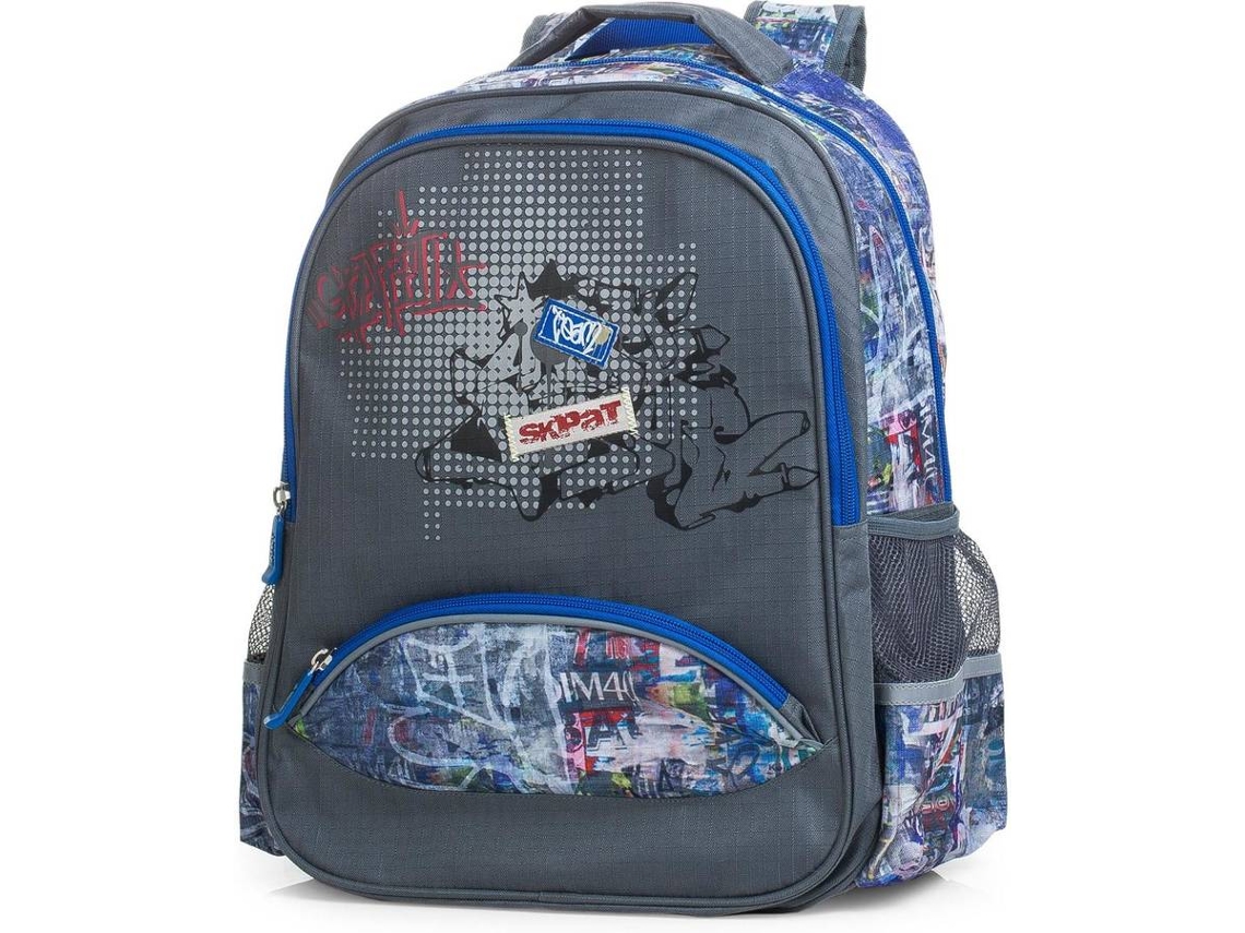Mochila SKPAT Poliéster Acolchoado Estampado (43 x 33 x 16 cm - Cinzento)