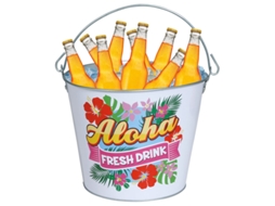 Cubo Aloha de Metal 19x23 cm