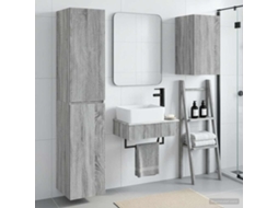 Vidaxl Conjunto De Móveis Para Banheiro 3 Unid. Sonoma Cinzento