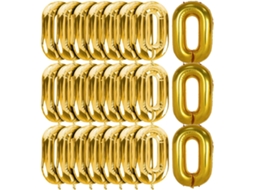 Conjunto De 50 Peças De Corrente De Balão De Alumínio Dourado, 40 Cm (16 Polegadas)