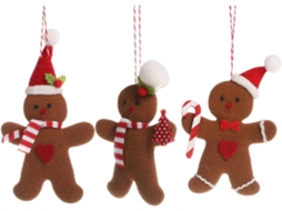 Conjunto 3 Pingentes Algodão Especiarias Decoração Árvore Natal Enfeites Criativos Pendurar Durante Festas GOKOCO