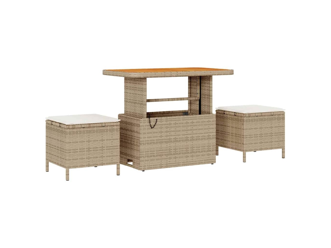 Maison Exclusive - Conjunto De Jantar Para Jardim Bege Vime Pe