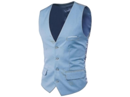 Colete Plus Size Cor Solida Single Breasted Paletó