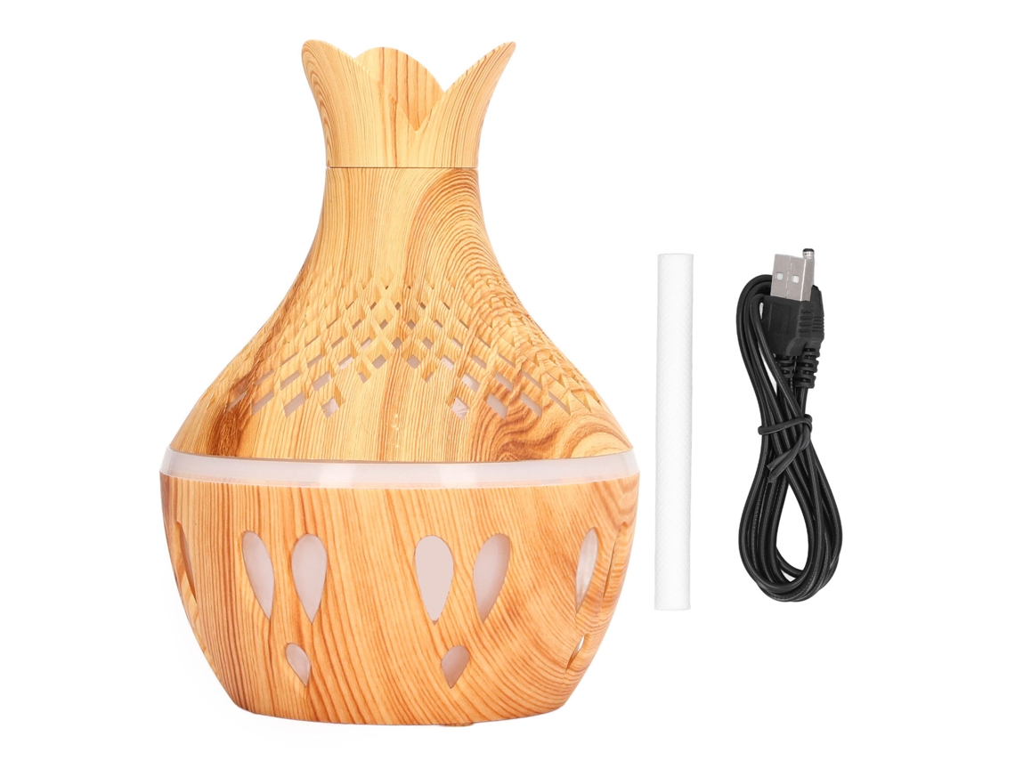 Umidificador de Parede para Dormitório com Luz Led e Design em Madeira, 300ml LAXISCREED