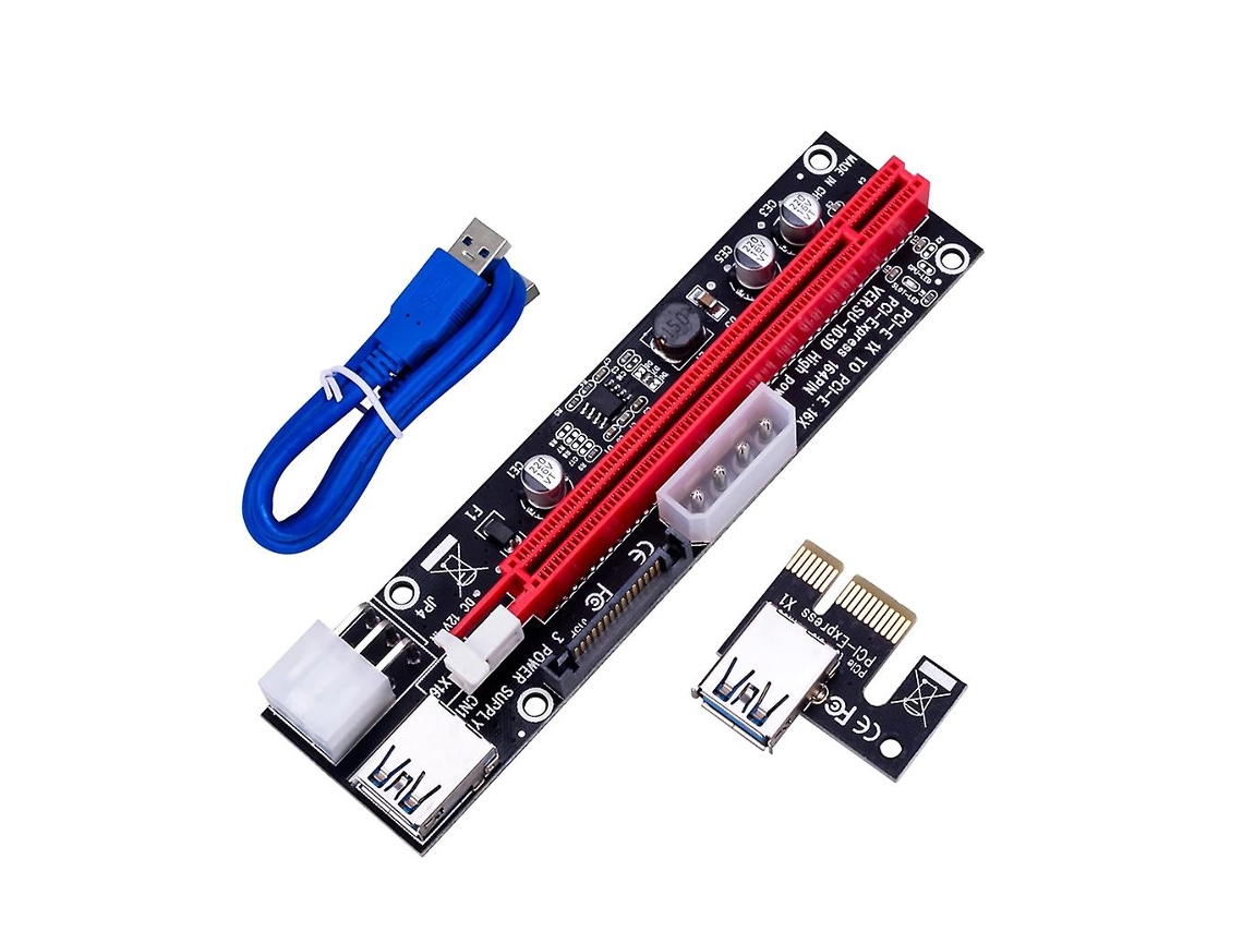 Ver009x Pci-e Riser Card 009x Três Interface Pci-e 1x To16x 6pin Riser Card Usb