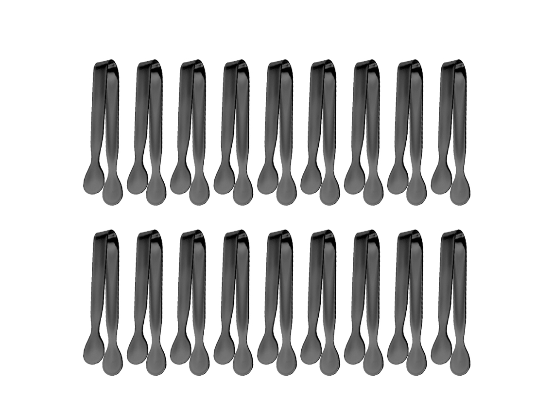 Ferramenta 18 Pçs Cubo de Aço Inoxidável Clipe Açúcar Pequeno Gelo-410 Preto Mini Pinças Servir Gelo D UISAVE