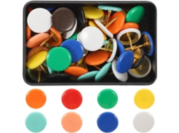 Shineofi Conjunto De 100-tachinhas Ferro Com Cabeça Redonda Em Cores Sortidas Para Quadros Cortiça E Murais, Ideais Para