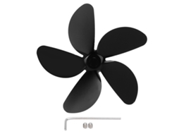 Fan de Calor Universal 5 Lâminas Alumínio Preto