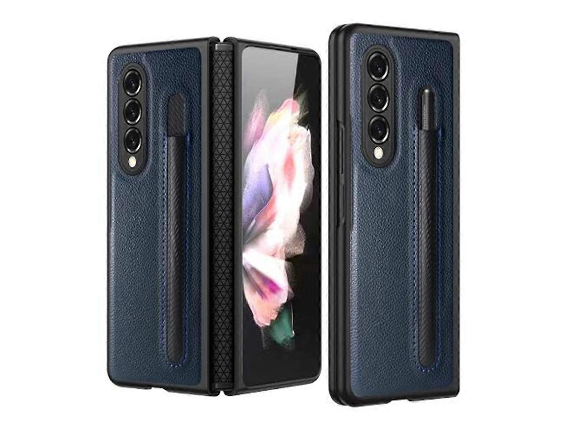 Capa Protetora Dobrável Com Textura De Lichia Para Samsung Galaxy Z Fold4