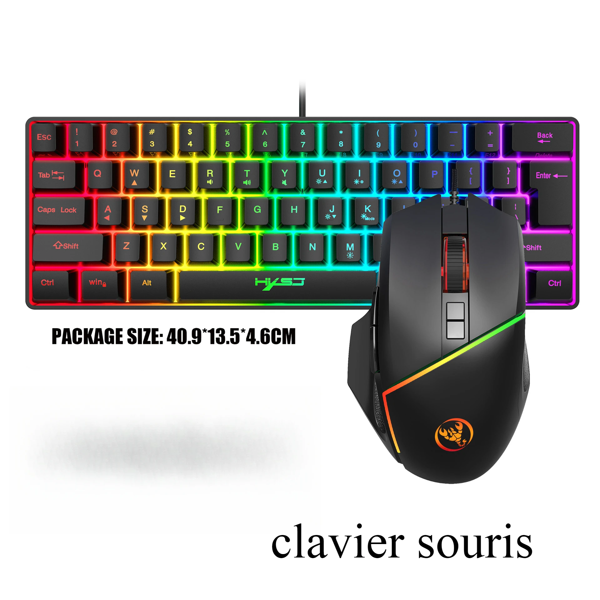Conjunto De Teclado E Mouse Para Jogos (luz Preta E Amarela) Conjunto De Teclado E Mouse Rgb
