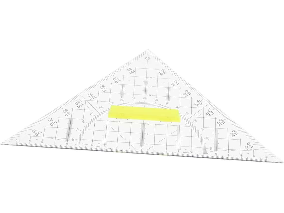 Esquadro De Plástico Transparente Com Cabo Para Desenhos E Medições Precisas