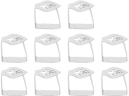 Conjunto de 10 prendedores de toalha de mesa em aço inoxidável, formato folha, antiderrapantes, ideias para as festas de fim de ano.
