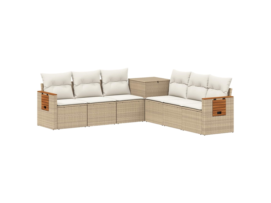 Vidaxl Conjunto De Sofás 7 Pcs Bege E Branco Creme