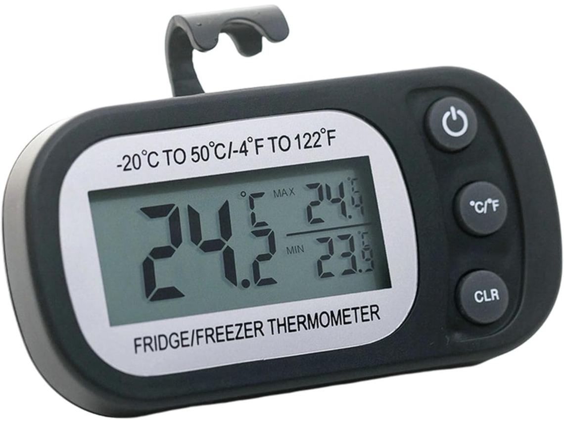 Lurelia Monitor De Temperatura Sem Fios Para Frigorífico E Congelador, Visor Fácil Leitura, Alarme Sonoro, Memória Máx./mín., Base Magnética