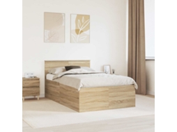 Vidaxl Estrutura Da Cama Com Cabeceira Carvalho Sonoma 120 X 200 Cm