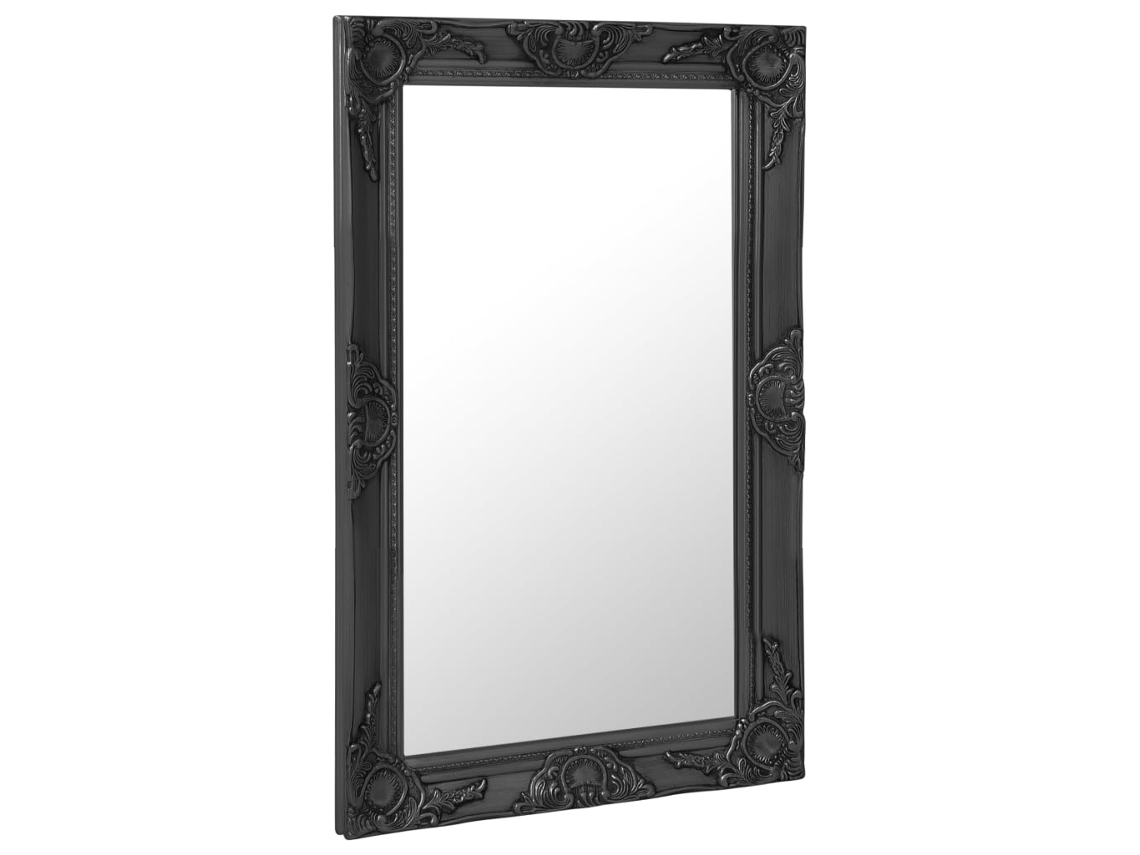 Espelho de Parede Estilo Barroco 50x80 Cm Preto HARLANV1