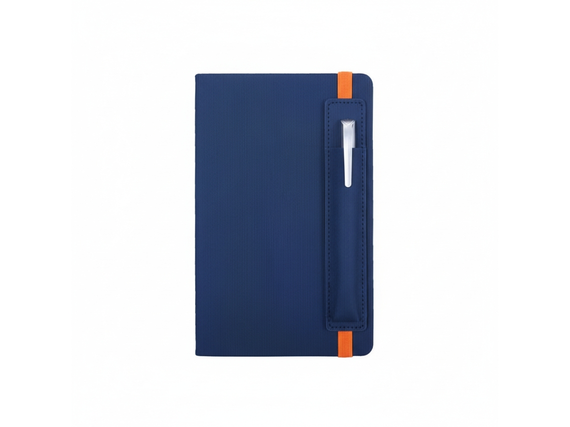 Caderno De Couro A5, Porta, Canetas Com Fita, 200 Páginas, Para Uso Comercial E No Escritório, Azul