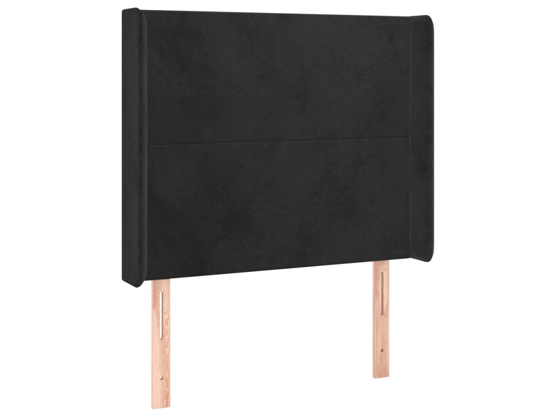 Cabeceira de cama VIDAXL Preto Veludo (103x16x128 cm )