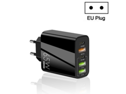 Carregador Multiporta 65w Dual Pd Tipo C 3x Usb para telefone e tablet pc plugue UE preto XIAOMOYU