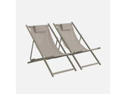 Cadeira De Jardim Dobrável Com Almofada, Set De 2, Verde Caqui Sweeek