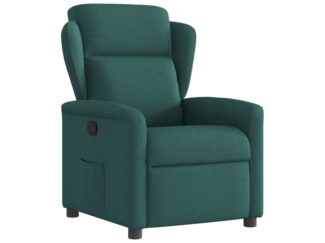 Vidaxl Poltrona Reclinável Tecido Verde-escuro