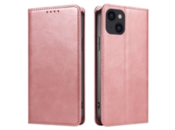 Capa Textura Gémeo Para Iphone 15 Pro Pele Sintética Rosa