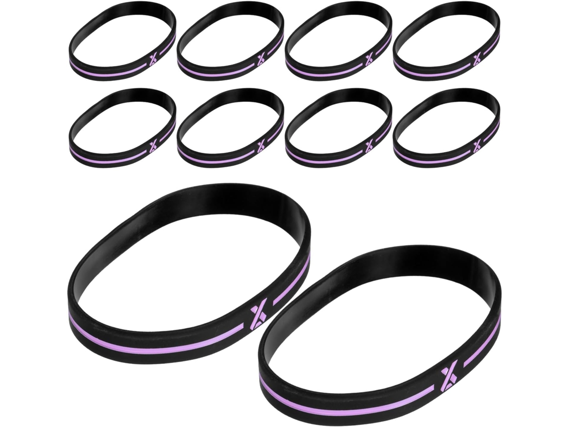 Pulseiras de silicone pretas Sherchpry para conscientização sobre o câncer de mama, 30 unidades, hipoalergênicas, à prova de contato.