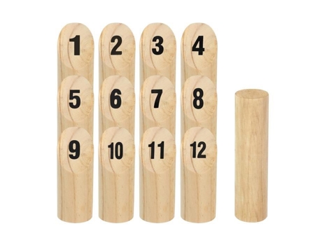 Jogo De Lançamento Finlandês Em Madeira Uisebrt 12 Pinos Numerados Exterior Criança