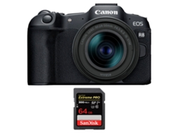 Eos R8 + Rf 24 50mm Is Stm + 1 Sandisk 64gb Uhs ii 300mb/s + Ebook “20 Dicas para Fotos Que Impressionam” CANON