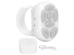 Bluetooth Remote Control Page Turner Remote Control Ring Clicker For Mobile Selfie Video Watch Novel White LAXISCREED