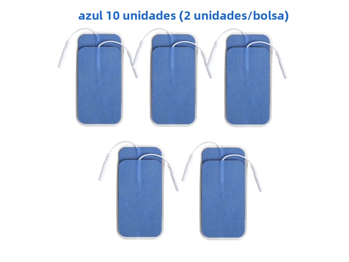 Adesivos de Eletrodo Não Tecido, 5*9cm, com Conector de 2mm MDUG (azul, 10 Unidades, 5x9cm)