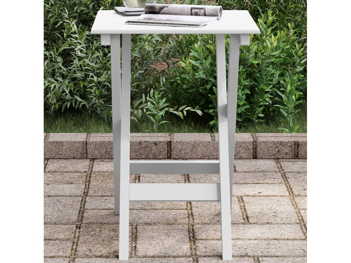 Mesa Lateral Dobrãvel Madeira De Ãlamo Maciã§a Branco DKD HOME DECOR