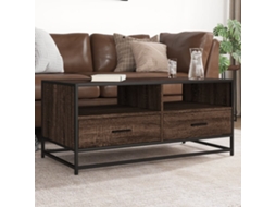 Vidaxl Mesa Centro 100x50x45cm Deriv. Madeira/metal Carvalho Castanho