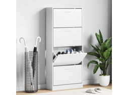 Vidaxl Sapateira 63x24x147 Cm Derivados De Madeira Branco
