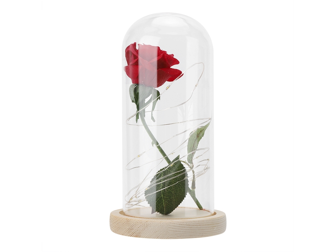 Luz de Noite Rosa Elétrica Simulada Led Presente Bege