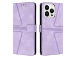 Capa De Couro Para Iphone 13 Pro - Triangular - Cor Sólida