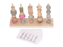 Jogo Educativo De Blocos De Formas Geométricas Com 10 Cartões Para Crianças 3-6 Anos