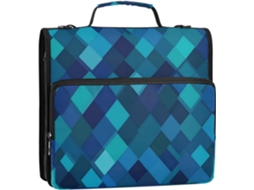 Organizador de Fichário com 3 Argolas, Zíper 3,8 Cm, Alça Ombro e Bolso para Escola. 34,5 X 31,5 8,9 Cm