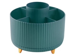 Lurelia Organizador De Maquilhagem, 14 X 13,5 Cm, 3 Cm, 360°, Resistente, 5 Compartimentos, Com Travão, Magnético, Verde, Giratório