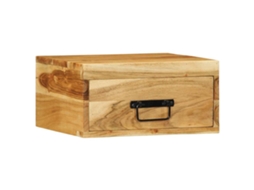 Wall-mounted Bedside Cabinet, Wall-mounted Bedside Cabinets Vidaxl Marrom Madeira De Acácia (n/a)