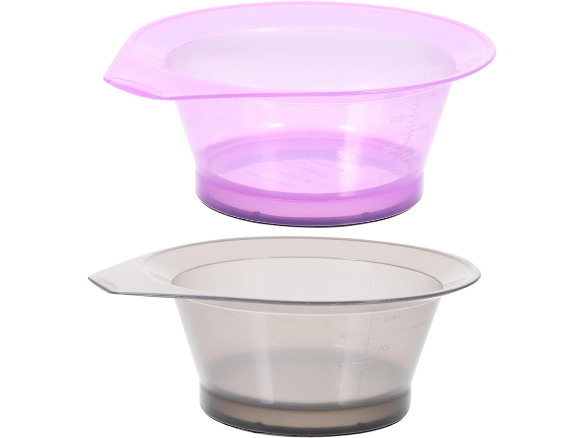 Conjunto de 2 Tigelas de Plástico para Tintura de Cabelo, Lavanda, Cor Aleatória.