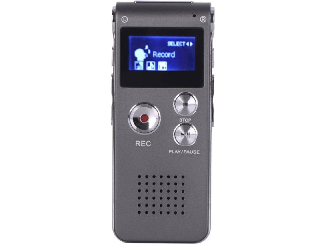 O Gravador de Áudio Digital Multifuncional de 8Gb com Mp3 Player É Ideal para Gravar Entrevistas Conversas e Reuniõescinza