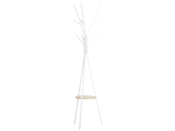 Cabide vertical de chão com 3 varas e 9 ganchos 45x45x180 cm Branco | S/MARCA