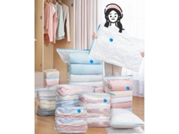 Conjunto De 6 Sacos A Vácuo Para Roupas Com Bomba Manual Viagem, Edredons E Roupa Cama.