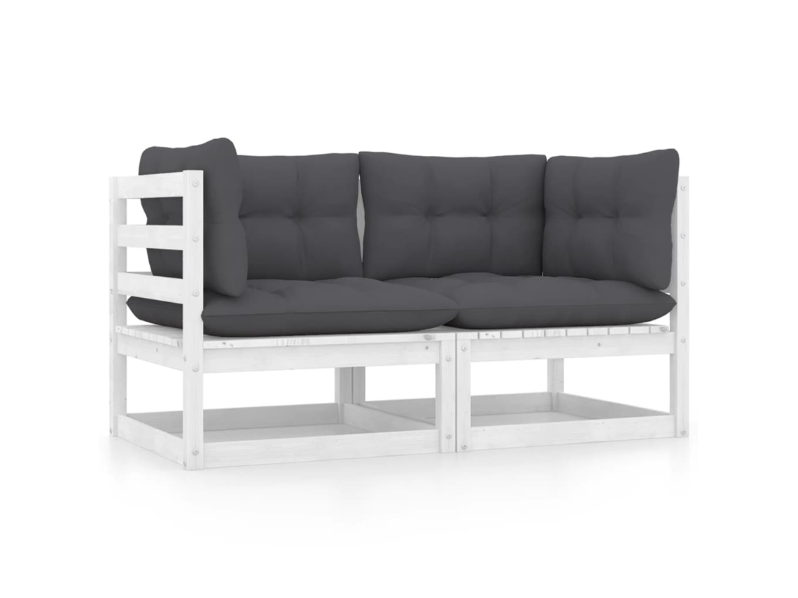 2-seater Sofa, 2-seater Sofas Vidaxl Branco Madeira De Pinho (n/a)