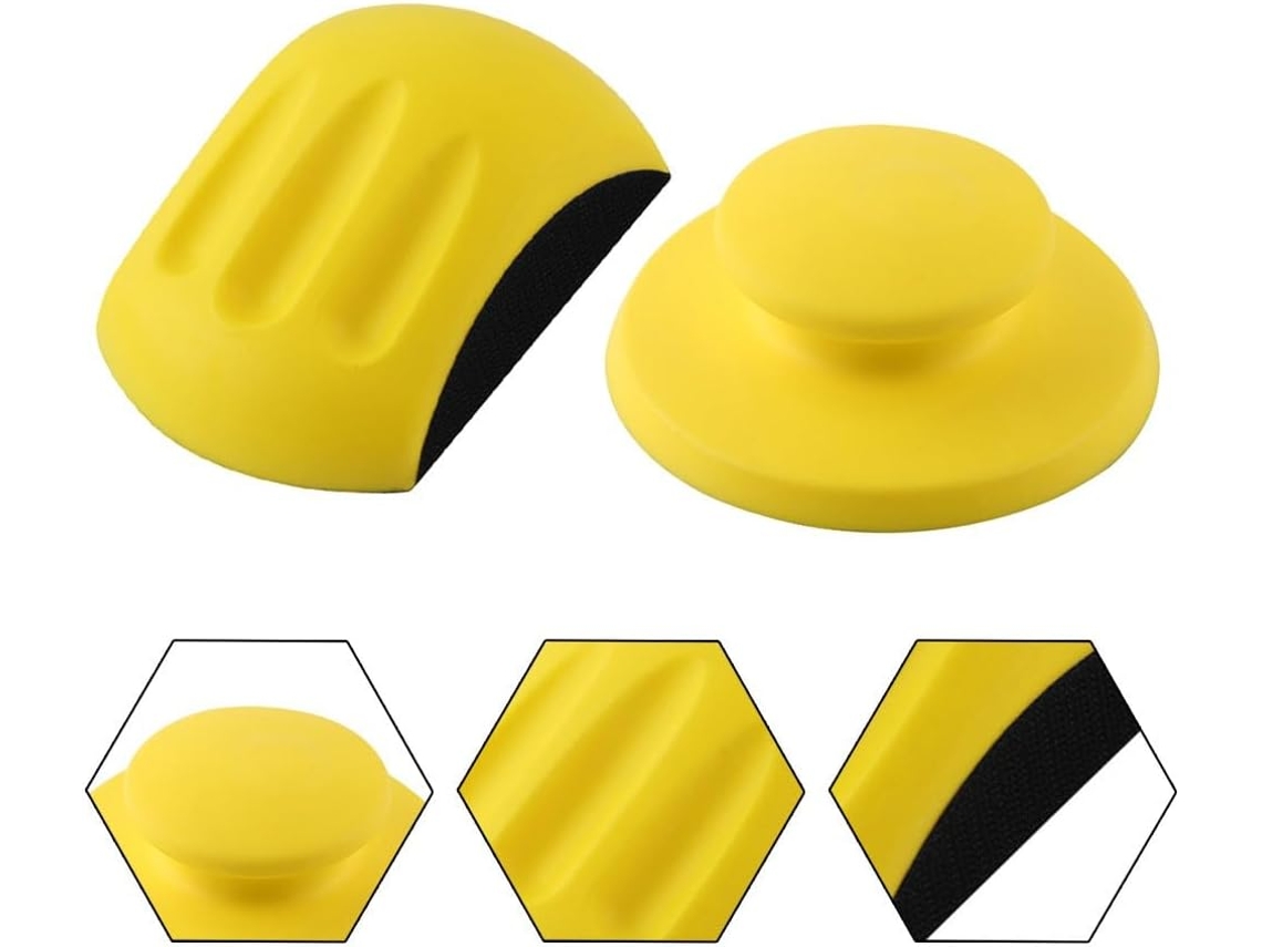 Conjunto De 2 Blocos Lixa Manual 12,7 Cm (5 Polegadas) Feitos Espuma Pu Com Cabo Macio Para