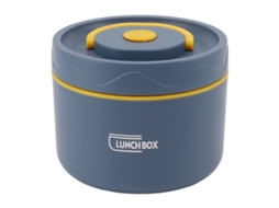 Lancheira Térmica de Aço Inoxidável 550ml com 2 Camadas Empilháveis Azul Marinho